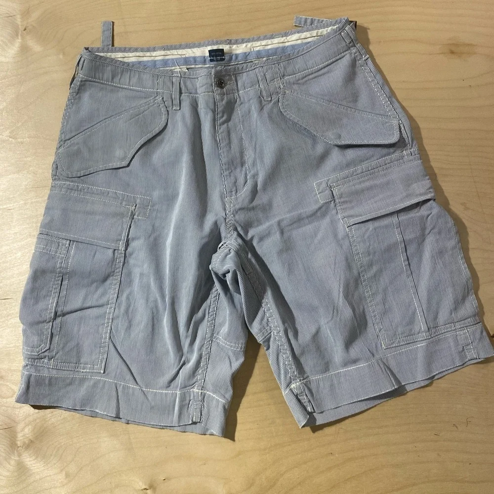 Polo by Ralph Lauren Blue bd White Striped Cargo Shorts 34 (OK)